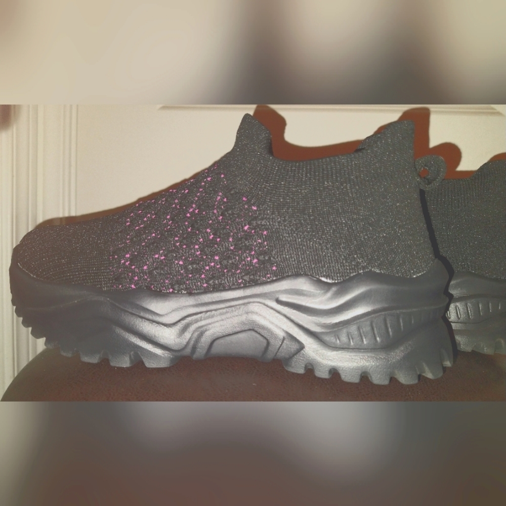 Black Pink Gym Sport Light Sneakers